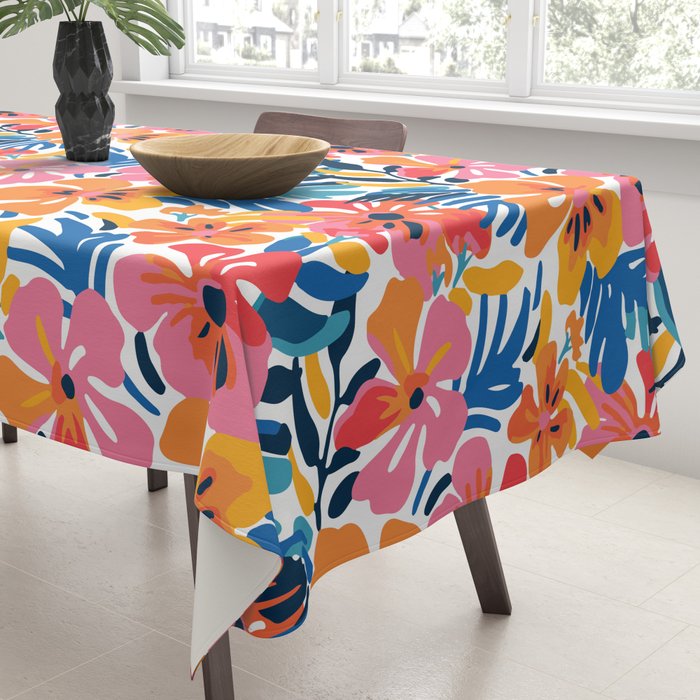 Tropical watercolor flower nature art pattern Tablecloth Gallery Image 3