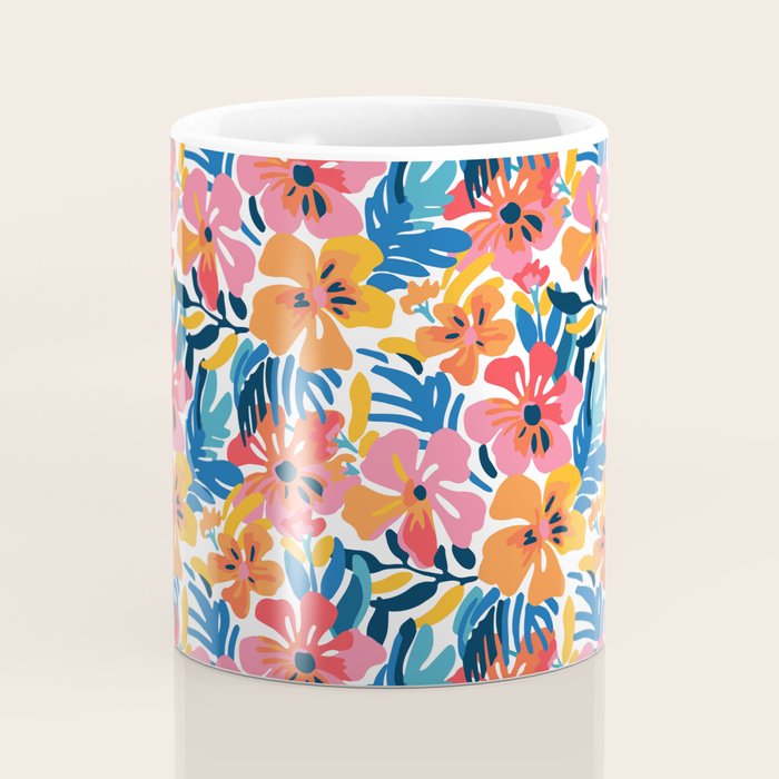 Tropical watercolor flower nature art pattern Coffee Mug Gallery Image 4