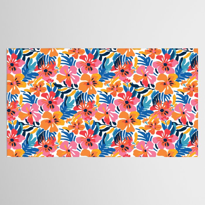 Tropical watercolor flower nature art pattern Tablecloth Gallery Image 2