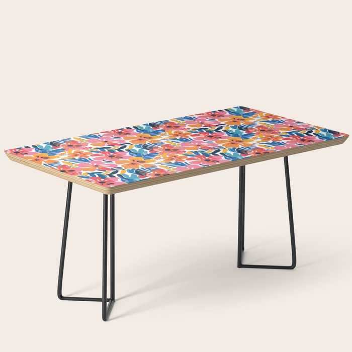 Tropical watercolor flower nature art pattern Coffee Table Gallery Image 1