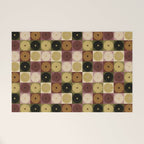 Retro Flowers Check Pattern III Welcome Mat Gallery Image 1
