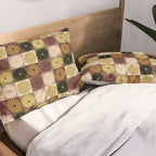 Retro Flowers Check Pattern III Pillow Sham Gallery Image 2