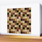 Retro Flowers Check Pattern III Wall Mural Gallery Image 2