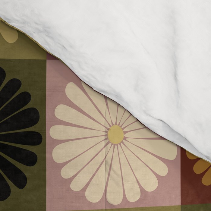 Retro Flowers Check Pattern III Comforter Gallery Image 4
