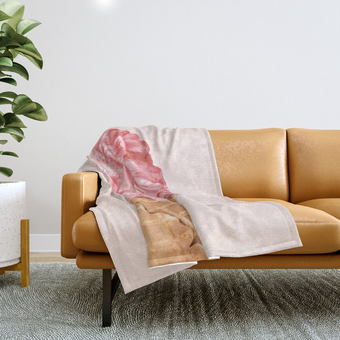 THE LION CREAM Throw Blanket Gallery Image 1