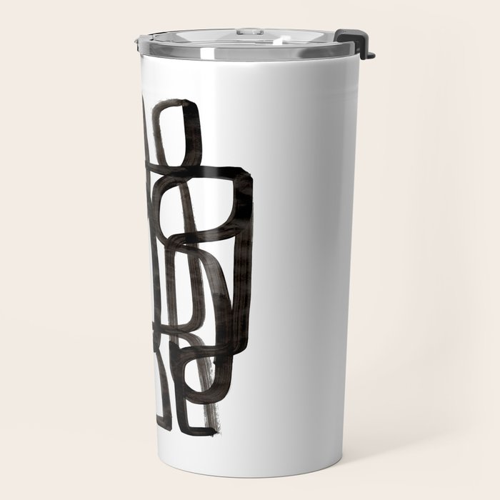 'Writing On The Wall' Mid Century Modern Fun Abstract Shapes  Travel Mug Gallery Image 2