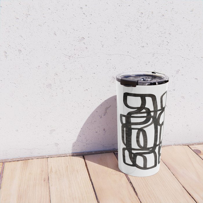 'Writing On The Wall' Mid Century Modern Fun Abstract Shapes  Travel Mug Gallery Image 4