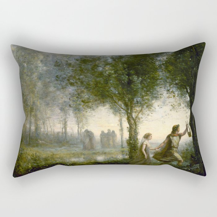 Jean-Baptiste-Camille Corot "Orpheus Leading Eurydice from the Underworld" Rectangular Pillow Gallery Image 1
