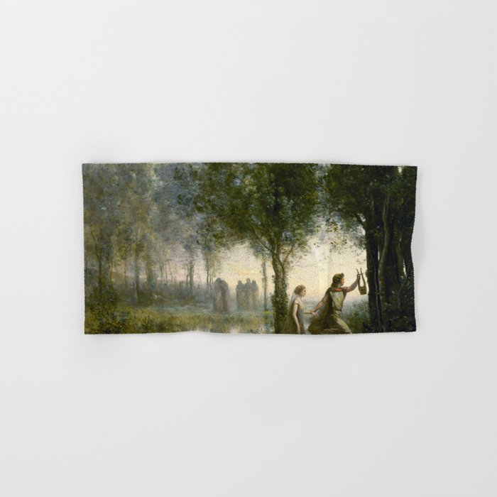 Jean-Baptiste-Camille Corot "Orpheus Leading Eurydice from the Underworld" Bath Towel Gallery Image 1