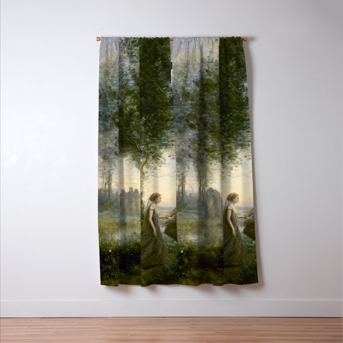 Jean-Baptiste-Camille Corot "Orpheus Leading Eurydice from the Underworld" Window Curtain Gallery Image 3
