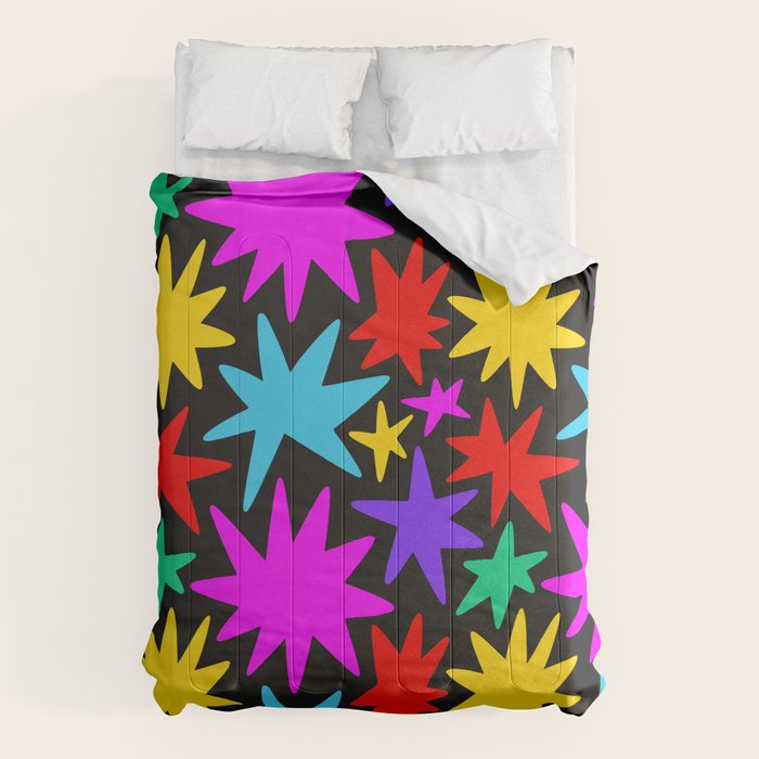 Colorful fun star shape art pattern Comforter Gallery Image 6