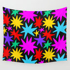 Colorful fun star shape art pattern Wall Tapestry Gallery Image 4