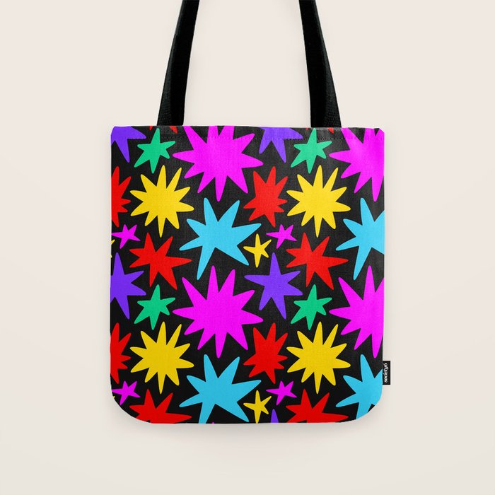 Colorful fun star shape art pattern Tote Bag Gallery Image 1