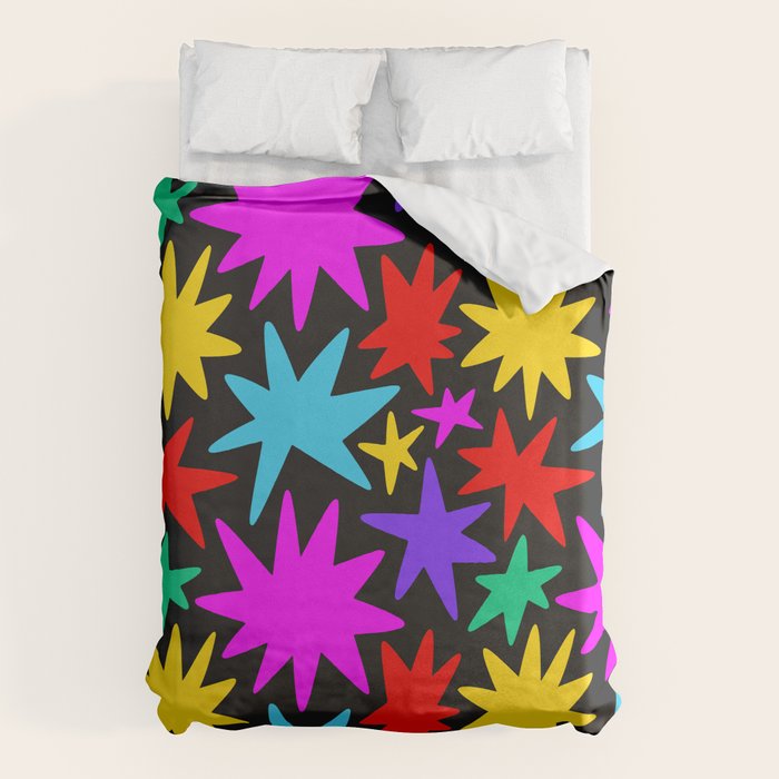 Colorful fun star shape art pattern Duvet Cover Gallery Image 6
