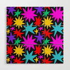 Colorful fun star shape art pattern Wood Wall Art Gallery Image 1