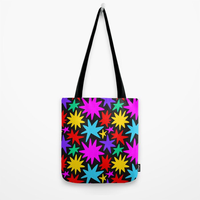 Colorful fun star shape art pattern Tote Bag Gallery Image 2