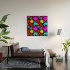 Colorful fun star shape art pattern Wood Wall Art Gallery Image 2