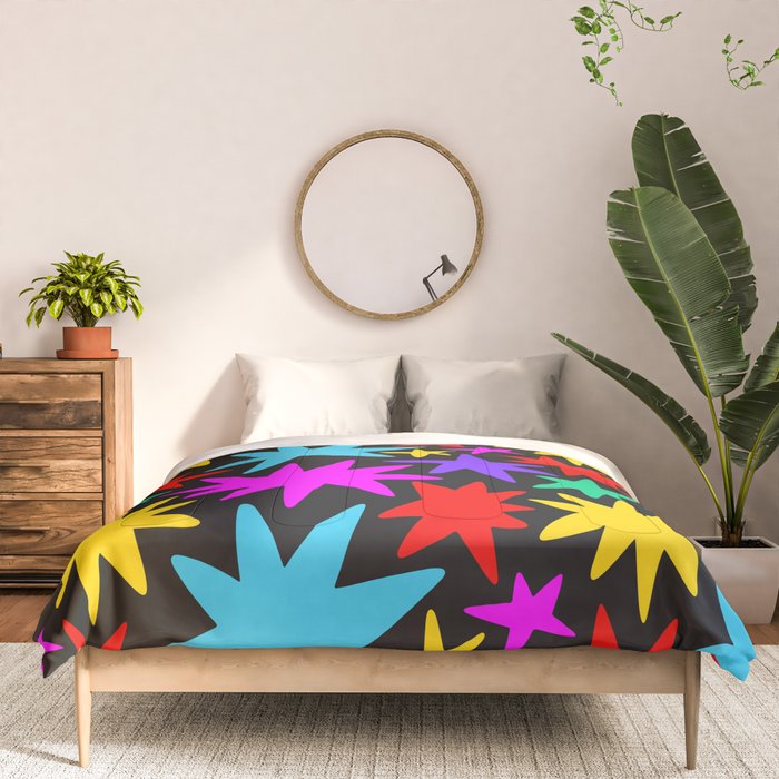Colorful fun star shape art pattern Comforter Gallery Image 3