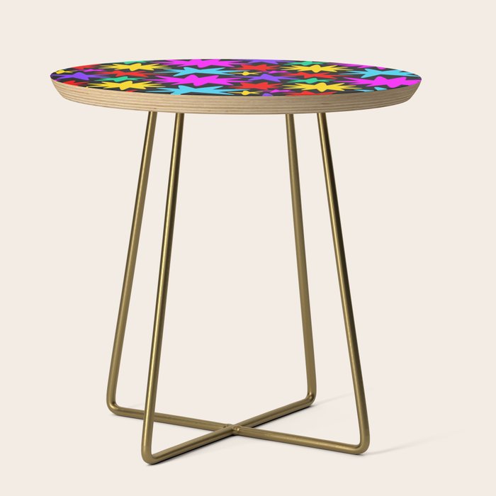 Colorful fun star shape art pattern Side Table Gallery Image 1