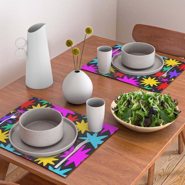 Colorful fun star shape art pattern Placemat Gallery Image 2