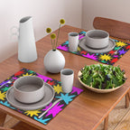 Colorful fun star shape art pattern Placemat Gallery Image 2