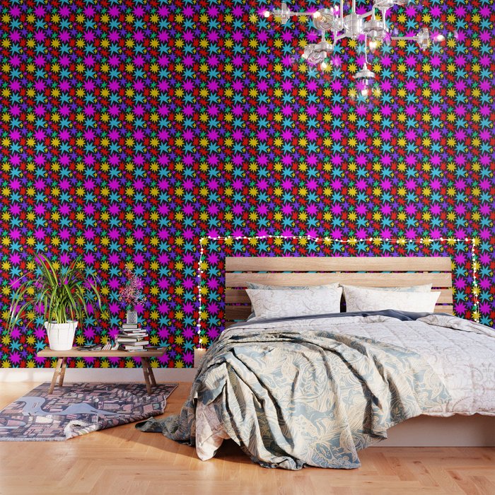 Colorful fun star shape art pattern Wallpaper Gallery Image 3