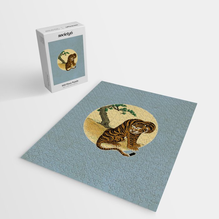 Tiger with magpie type-C : Minhwa-Korean traditional/folk art Jigsaw Puzzle Gallery Image 2