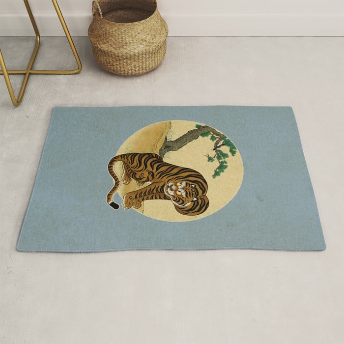 Tiger with magpie type-C : Minhwa-Korean traditional/folk art Rug Gallery Image 1