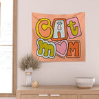 Cat Mom Wall Tapestry Gallery Image 2