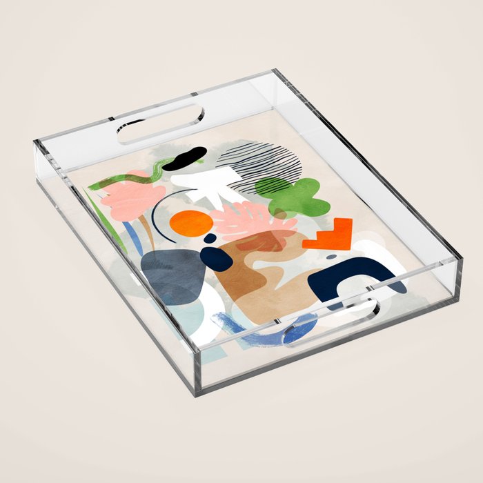 minimal shapes abstract 2 Acrylic Tray Gallery Image 1