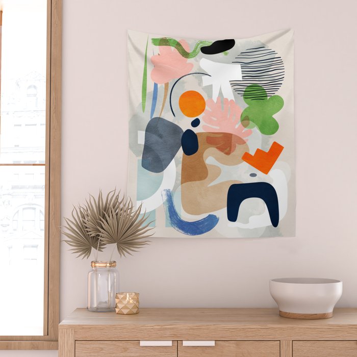 minimal shapes abstract 2 Wall Tapestry Gallery Image 2