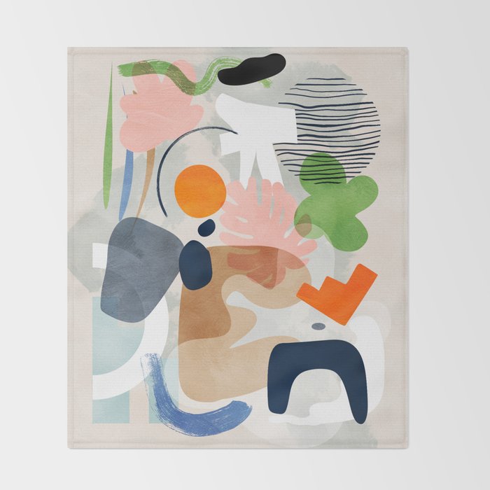 minimal shapes abstract 2 Throw Blanket Gallery Image 2
