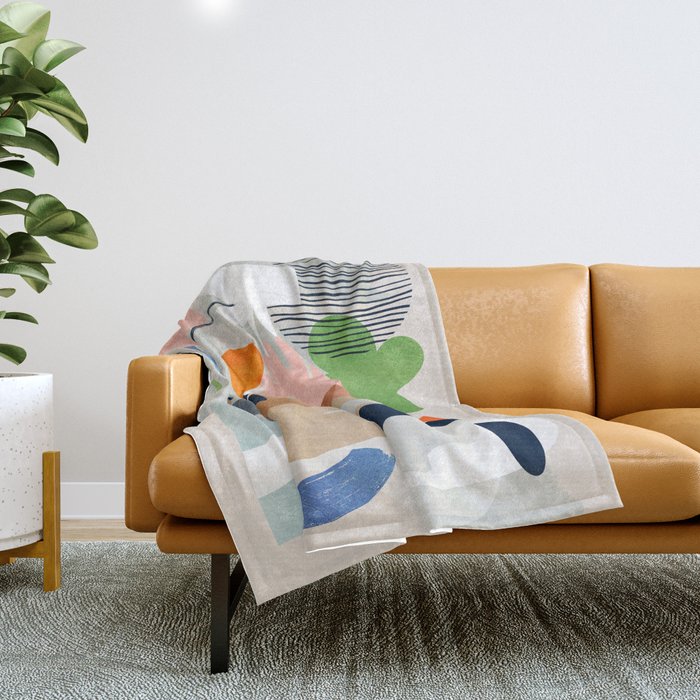 minimal shapes abstract 2 Throw Blanket Gallery Image 1