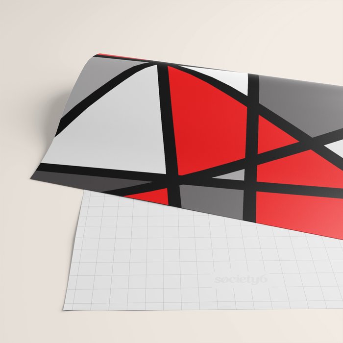 Triangels Geometric Lines red - grey - white Wrapping Paper Gallery Image 2