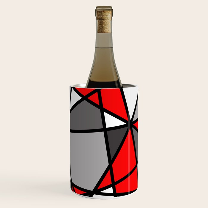 Triangels Geometric Lines red - grey - white Wine Chiller Gallery Image 1