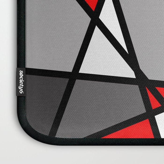 Triangels Geometric Lines red - grey - white Laptop Sleeve Gallery Image 3