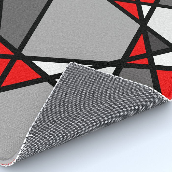Triangels Geometric Lines red - grey - white Rug Gallery Image 4