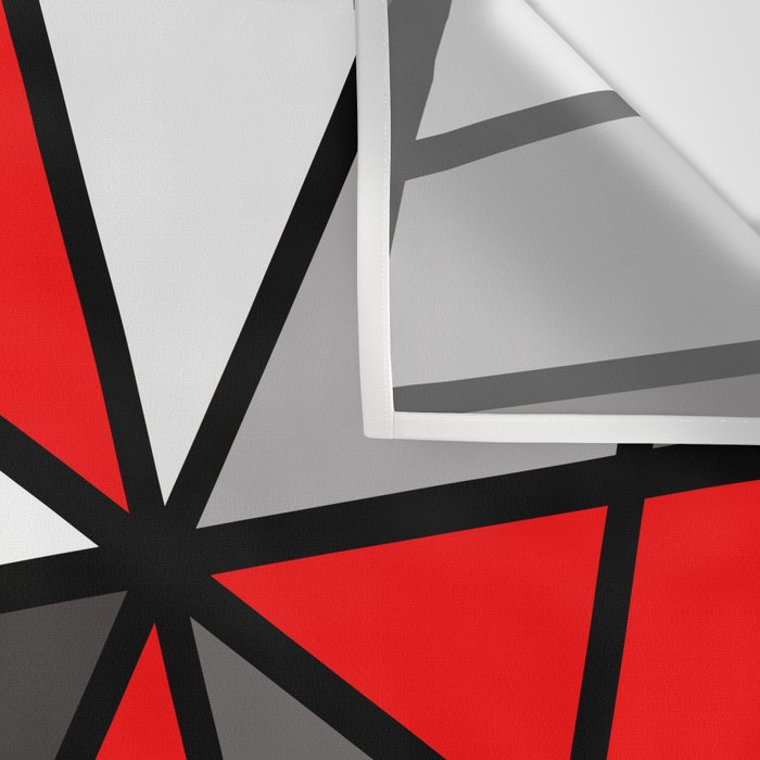 Triangels Geometric Lines red - grey - white Wall Tapestry Gallery Image 3