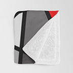 Triangels Geometric Lines red - grey - white Throw Blanket Gallery Image 3