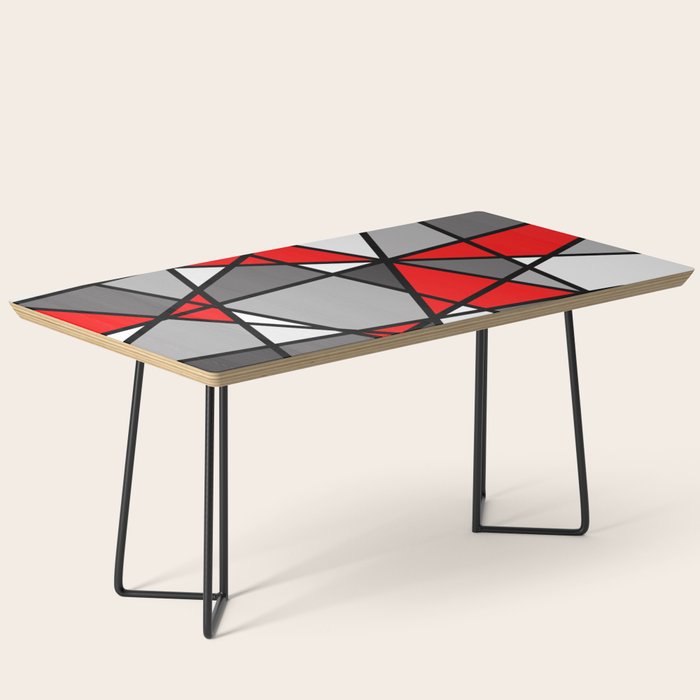 Triangels Geometric Lines red - grey - white Coffee Table Gallery Image 1