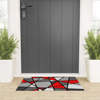 Triangels Geometric Lines red - grey - white Welcome Mat Gallery Image 3