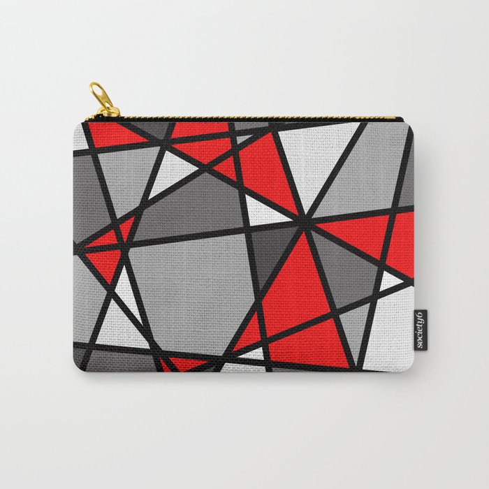 Triangels Geometric Lines red - grey - white Carry All Pouch Gallery Image 1