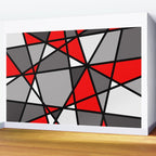 Triangels Geometric Lines red - grey - white Wall Mural Gallery Image 2