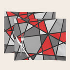 Triangels Geometric Lines red - grey - white Placemat Gallery Image 1