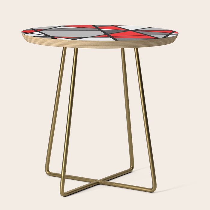 Triangels Geometric Lines red - grey - white Side Table Gallery Image 1