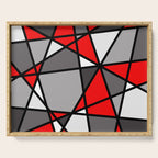 Triangels Geometric Lines red - grey - white Serving Tray Gallery Image 1