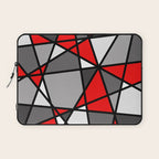 Triangels Geometric Lines red - grey - white Laptop Sleeve Gallery Image 1