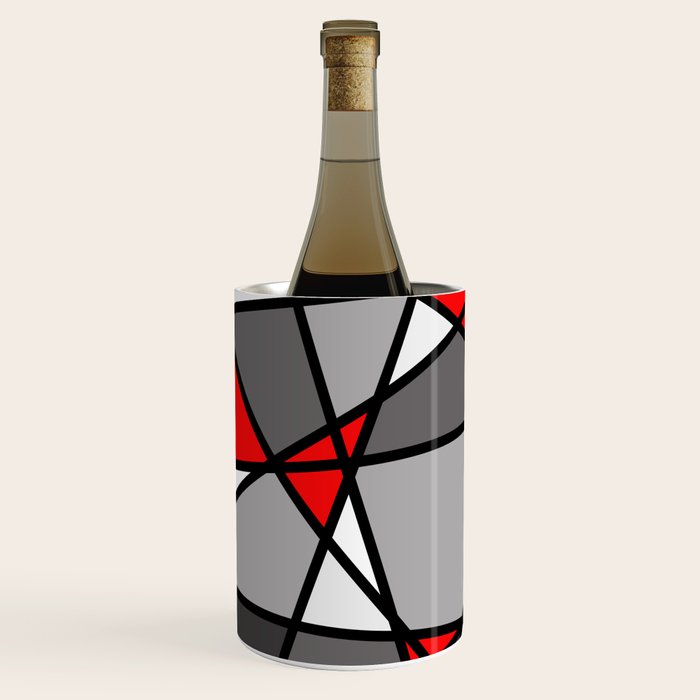 Triangels Geometric Lines red - grey - white Wine Chiller Gallery Image 2