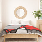 Triangels Geometric Lines red - grey - white Duvet Cover Gallery Image 3