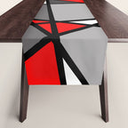 Triangels Geometric Lines red - grey - white Table Runner Gallery Image 1